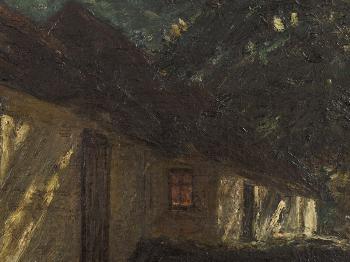 Village at Night by 
																			Ludwig Julius Christian Dettmann