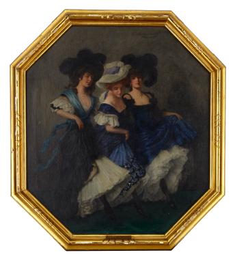 Tre dansande damer by 
																			Ludwig von Langenmantel