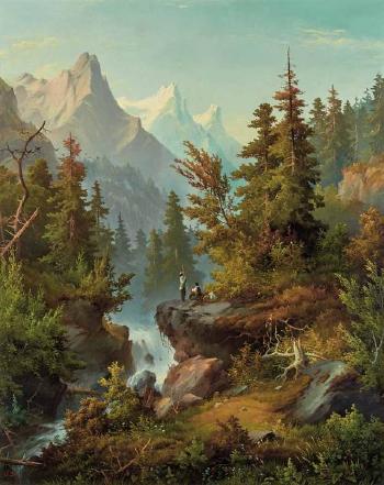 Hikers in the Valley by 
																	John J Zang