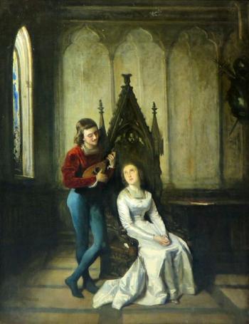 Courtship in Old Spain by 
																	Domingo Valdivieso y Henarejos