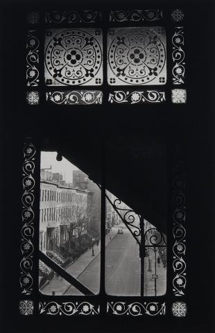 El Station Window, Looking East on 18th Street, New York City by 
																	Arnold Eagle