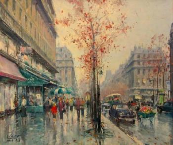 Paris Street Scene by 
																	Jean Salabet