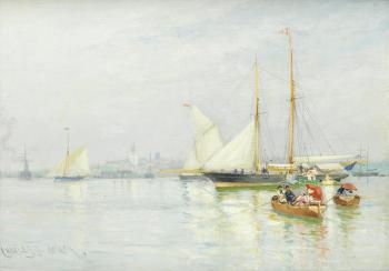 Just the day for a cruise, the Thames at Gravesend by 
																	Charles John de Lacy
