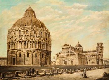 View of Pisa; View of Piazza San Marco, Venezia by 
																			Josef Langl