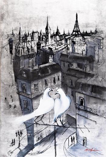Doves view of Paris by 
																	Mark Hanham