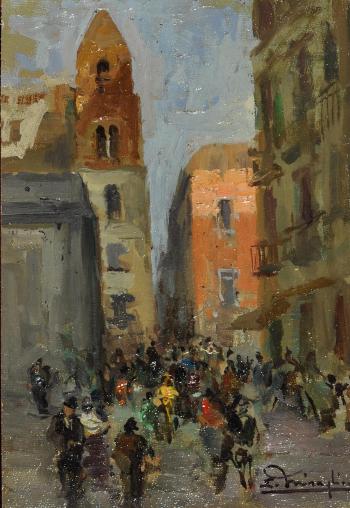 Strada di città by 
																			Ermogene Miraglia