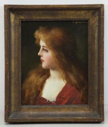 Portrait of a Beauty by 
																			Jules Frederic Ballavoine