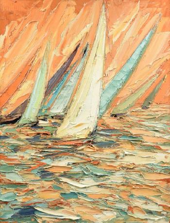 In the heat of the regatta by 
																			Jim Rabby