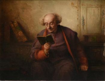 Monk reading by 
																			Richard Linderum