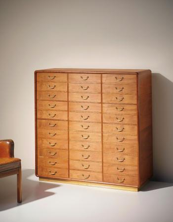 Unique chest of drawers, designed for Bernard Schepler's villa, Vedbæk, Denmark by 
																	 Rud Rasmussen