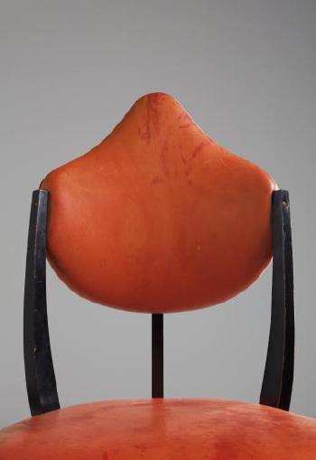 Rare pair of side chairs, from the Stock Exchange building, Turin by 
																			Roberto Gabetti