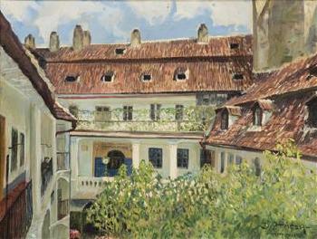 A View of the Courtyard Wing of a House on Wenceslas Square by 
																	Josef Ptacek