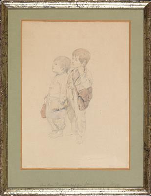 Two boys with Satchels by 
																			Josef Danhauser