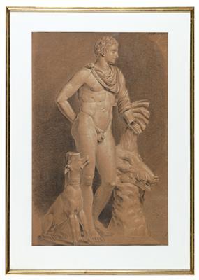 Adonis with Hunting Dog and the Head of a Boar; Study after a Sculpture by 
																			Josef Danhauser
