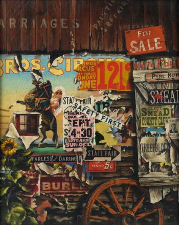 Barn with Torn Posters by 
																	Allen Russell Saalburg