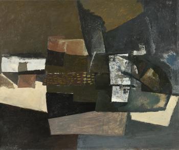 Composition abstraite en brun by 
																	Ljubica Cuca Sokic