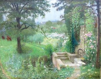Jardin au printemps by 
																	Ernest Quost