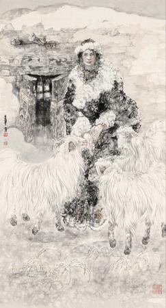 Shepherdess by 
																	 Zhu Ju