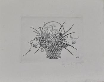 Panier à fleurs (carte de voeux pour l’éditeur et marchand Jacquart) by 
																			Edmond van der Haegen
