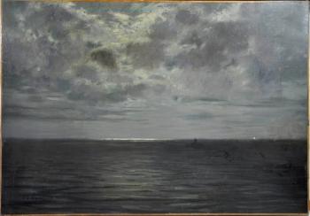 Ciel nuageux sur une mer calme by 
																	Eugene d'Argence
