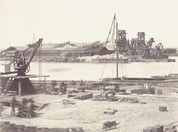 Construction du Canal de Suez by 
																			Desire Erme