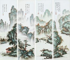 A Set of Plaques by 
																	 Wang Pingsun