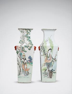 A Pair of Qianjiang Vase by 
																	 Xu Shanqin