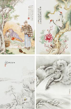 A set of Plaques by 
																	 Wang Dafan