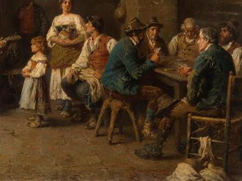 In the Tavern by 
																			Francesco Bergamini