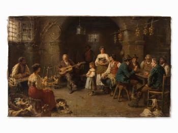 In the Tavern by 
																			Francesco Bergamini