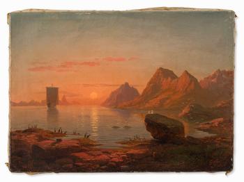 Sunset at Fjord by 
																			Georg Saal