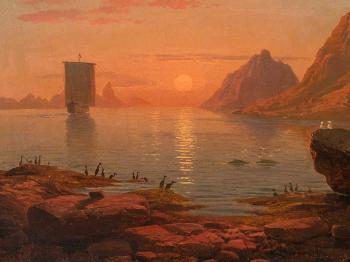 Sunset at Fjord by 
																			Georg Saal