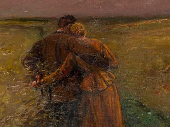 Couple in Landscape by 
																			Ludwig Julius Christian Dettmann