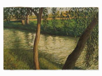River with Willows by 
																			Mariano Felez