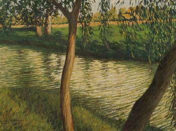 River with Willows by 
																			Mariano Felez