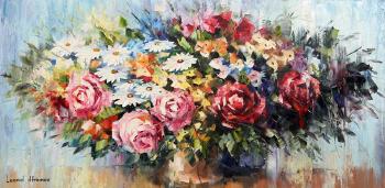 Spring Flower Arrangement with Roses by 
																	Leonid Afremov