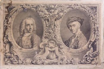 Titelblatt mit zwei Porträts: Antonio Canaletto und Antonio Visentini by 
																	Antonio Visentini