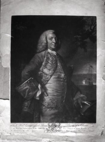 Porträt des Vizeadmirals Lord George Anson by 
																	James Macardell