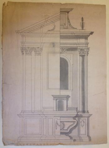 Studie eines Altares mit korinthischen Säulen by 
																	Giacomo Fioroni Di Balmuccia