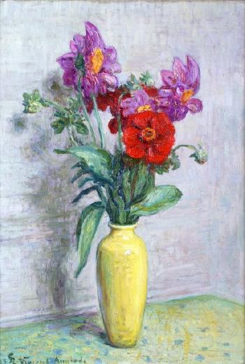 Vase d'anémones by 
																	Henri Vincent-Anglade