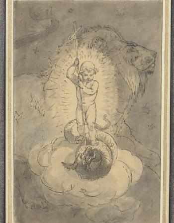 Illustration pour Le paradis, chant seizième, de La divine comédie de Dante by 
																	Jean Edouard Yan Dargent