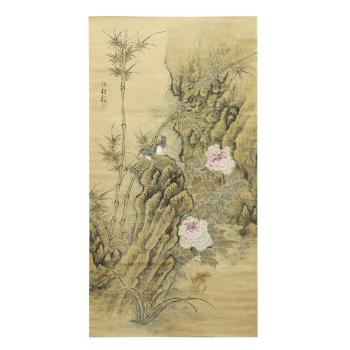 Flower, bird, bamboo & stone by 
																	 Zhang Qiugu