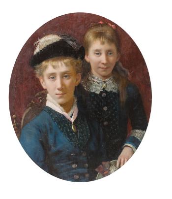 Bildnis der Geschwister Marguerite und Blanche de Chambrier by 
																	Edmond-Jean de Pury