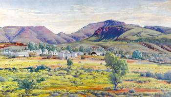 Finke River Mission and Mount Hermannsburg, Northern Territory by 
																	Albert Namatjira
