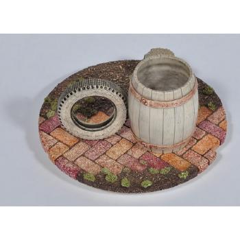Tire, a ceramic teacup and saucer by 
																			Richard Notkin