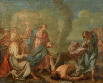 Le Christ chassant les démons du corps d’un homme by 
																	Guillaume Joseph Roques