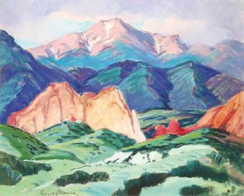 Mountain landscape by 
																			Frank Joseph Vavra