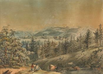 Blick auf das alte Bern by 
																	Johann Georg Volmar