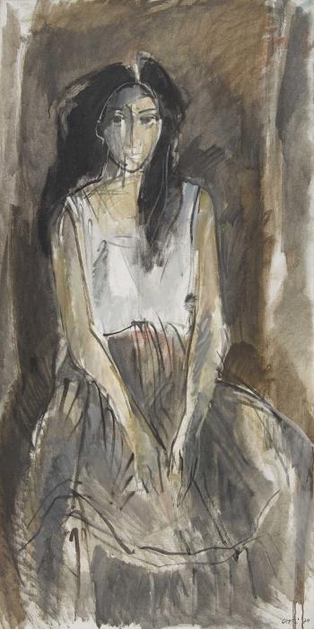 Bildnis einer Sitzenden Frau by 
																	Max Oertli