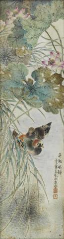 A set of three: depicting birds and flowers by 
																			 Liu Yucen